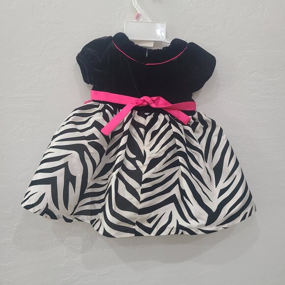 Baby Girl Party Dress & Bloomers Set, Black & White Zebra Print, 9M, 2pc, NWT - Picture 3 of 3